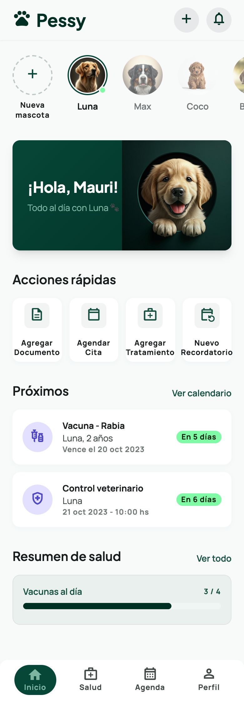 Pessy en dispositivos móviles y web