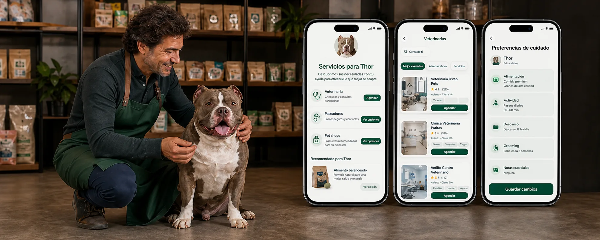 Profesional prestando un servicio para mascotas